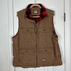 CE Schmidt Workwear Men’s Plaid Quilted Fleece Lined Canvas Vest